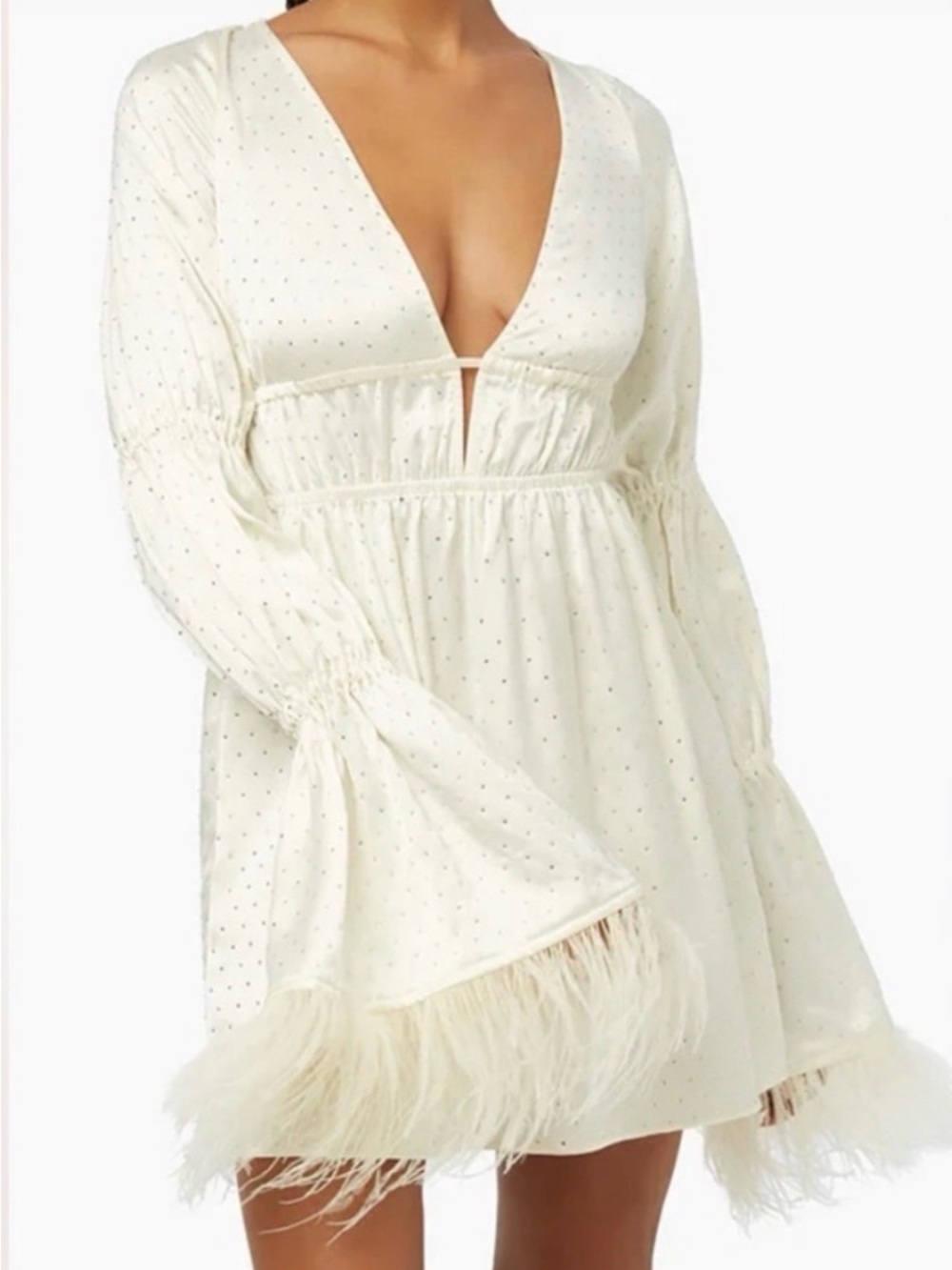 Rhinestone Feather Dress Large WeWoreWhat